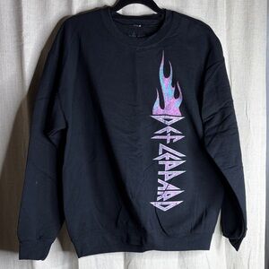 Def Leppard Black Graphic Sweater L